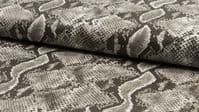 Luxury Realistic Leather Snakeskin Fabric Material - GREY